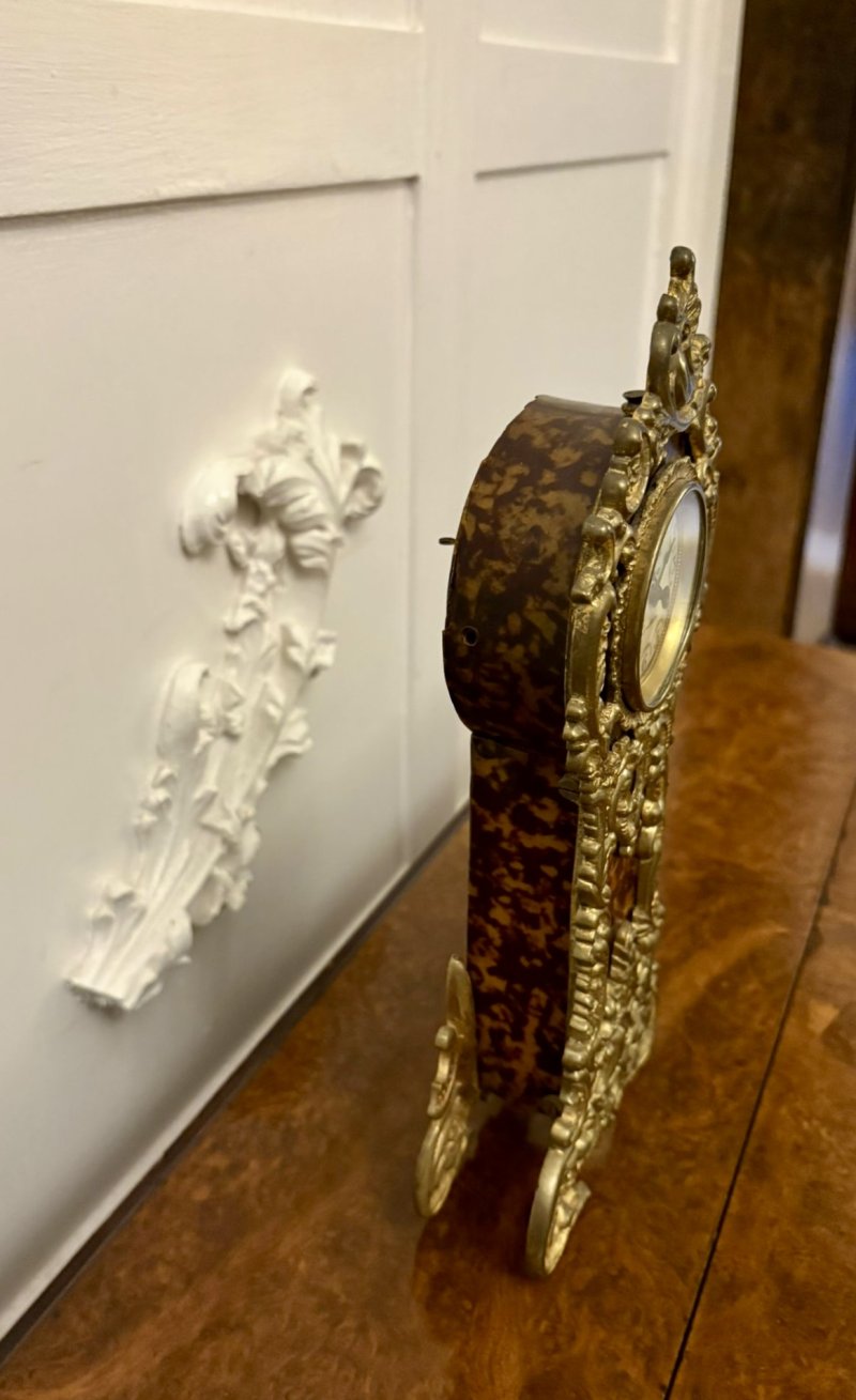 Magnificent Quality Antique Edwardian Ornate Gilded Brass Miniature Longcase Clock - Image 5